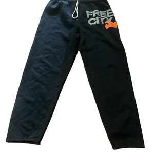 Freecity Kids Joggers in Black with Orange Accent